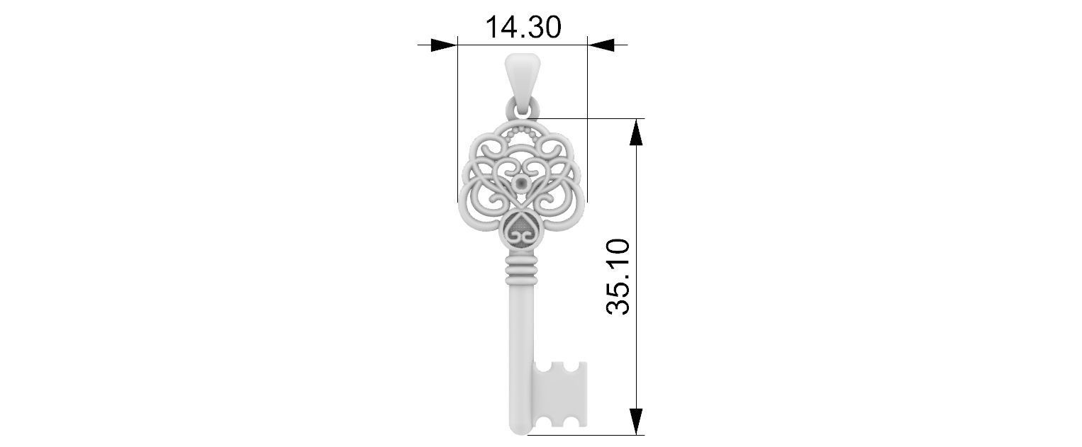 Key Chave Pendant 3D print model_3