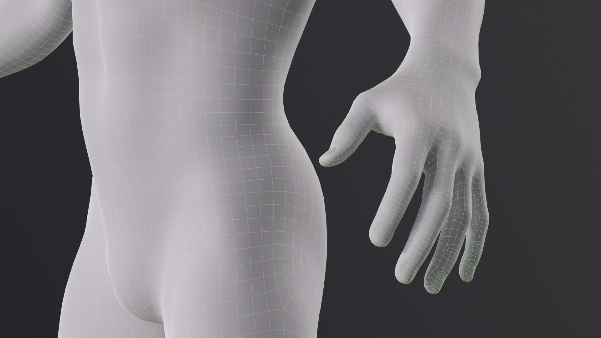 Rigged human low poly model Low-poly 3D model_3