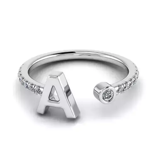 Jewelry alphabet ring A 3D print model