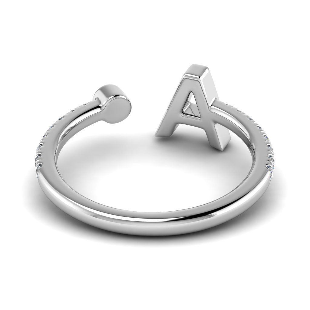 Jewelry alphabet ring A 3D print model_11