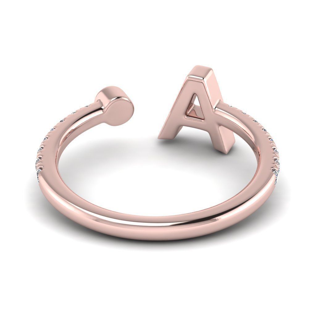 Jewelry alphabet ring A 3D print model_28
