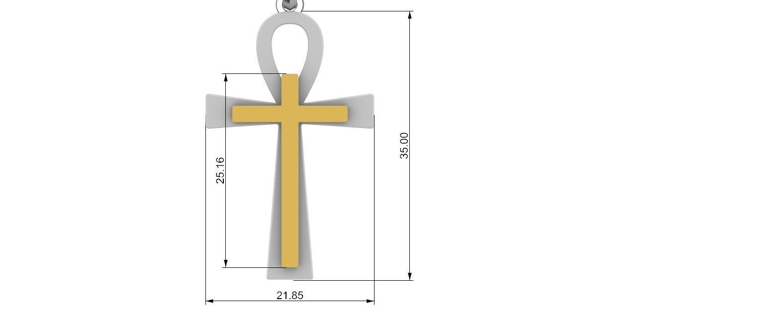 ANKH CROSS ANSATA fitting Pendant 3D print model_5