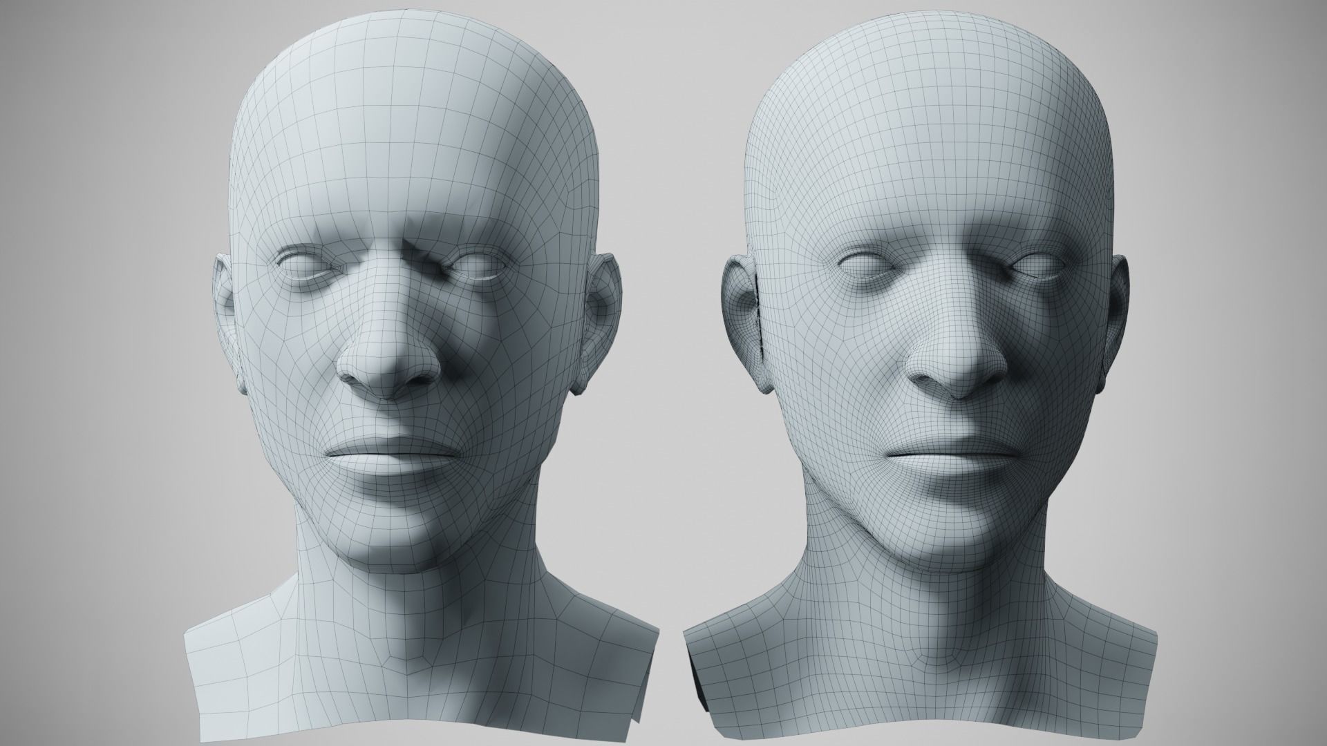 Male Basemesh Head 3D model_7