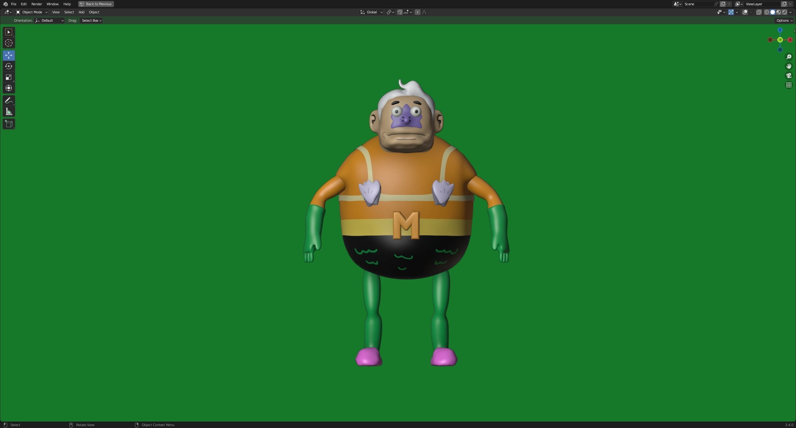 Mermaid Man and Barnacle Boy - Spongebob Squarepants Low-poly 3D model_6