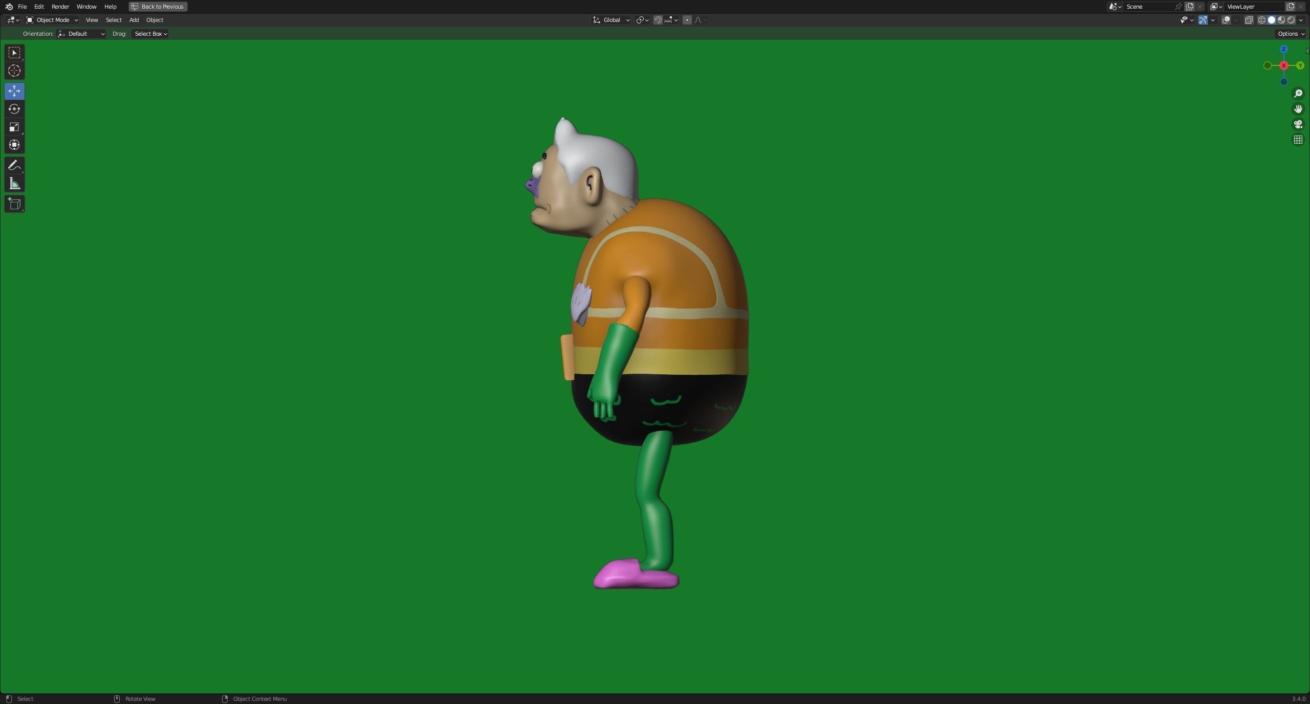 Mermaid Man and Barnacle Boy - Spongebob Squarepants Low-poly 3D model_8