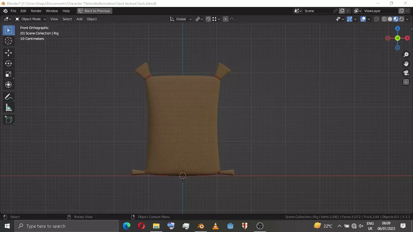 Sack Rigged Free low-poly 3D model