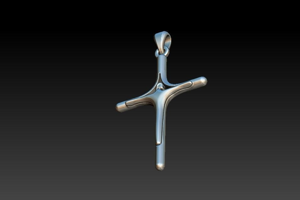 Stylized Cross with Jesus - Cruz Estilizada com Jesus 3D print model_14