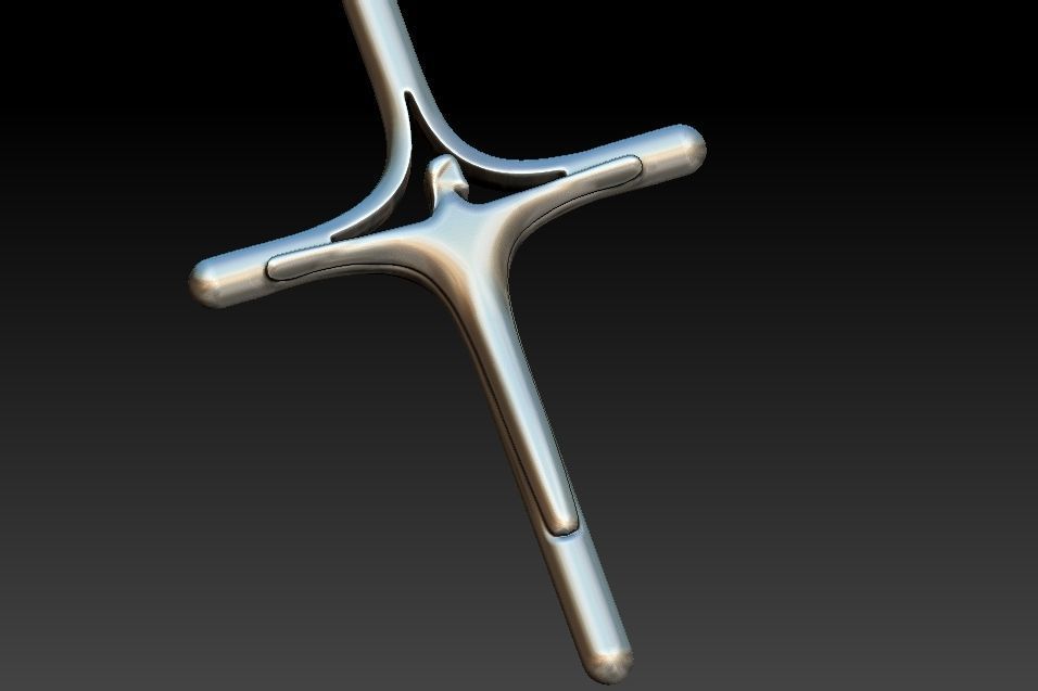 Stylized Cross with Jesus - Cruz Estilizada com Jesus 3D print model_15