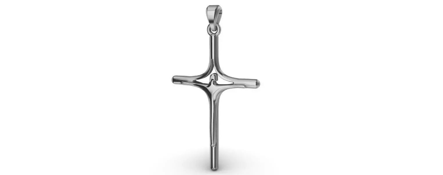 Stylized Cross with Jesus - Cruz Estilizada com Jesus 3D print model_0