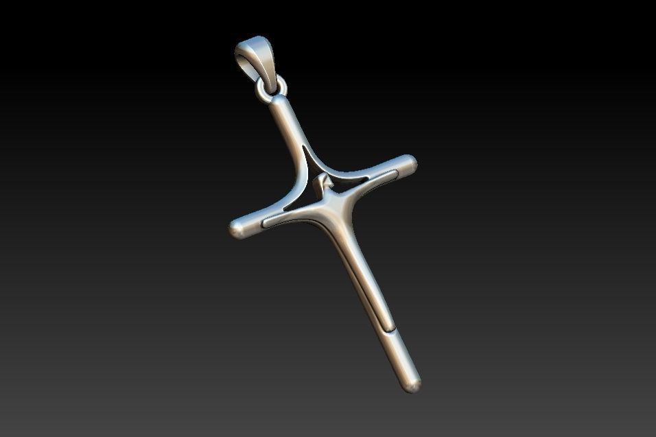 Stylized Cross with Jesus - Cruz Estilizada com Jesus 3D print model_13