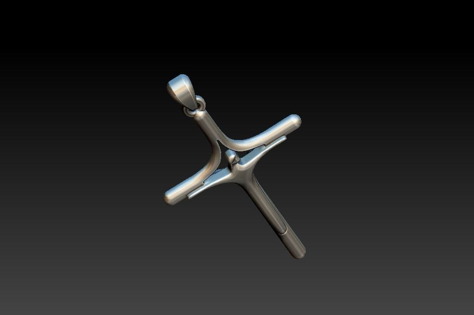 Stylized Cross with Jesus - Cruz Estilizada com Jesus 3D print model_12