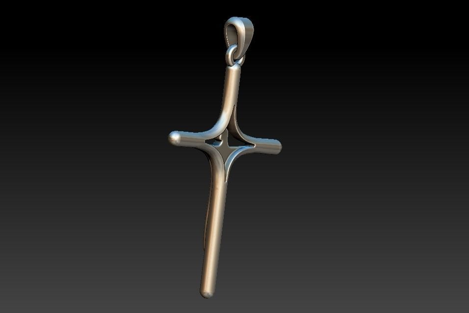 Stylized Cross with Jesus - Cruz Estilizada com Jesus 3D print model_9