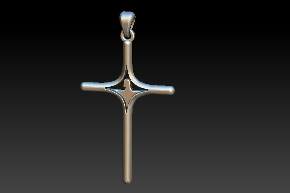 Stylized Cross with Jesus - Cruz Estilizada com Jesus 3D print model_8