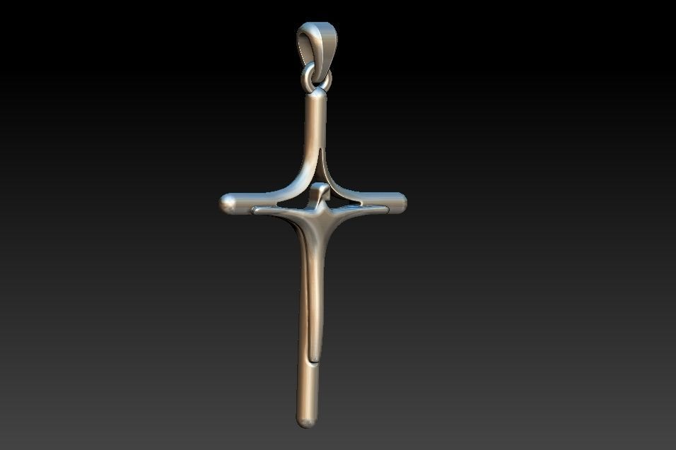 Stylized Cross with Jesus - Cruz Estilizada com Jesus 3D print model_5