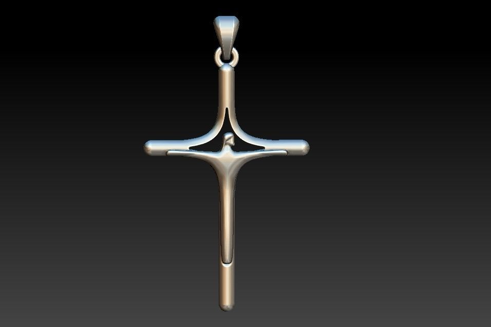 Stylized Cross with Jesus - Cruz Estilizada com Jesus 3D print model_4