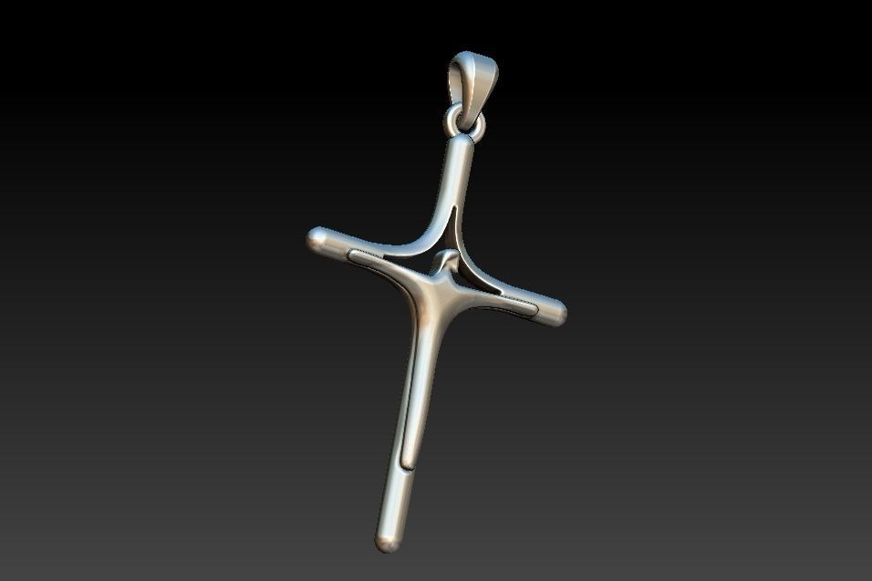 Stylized Cross with Jesus - Cruz Estilizada com Jesus 3D print model_6