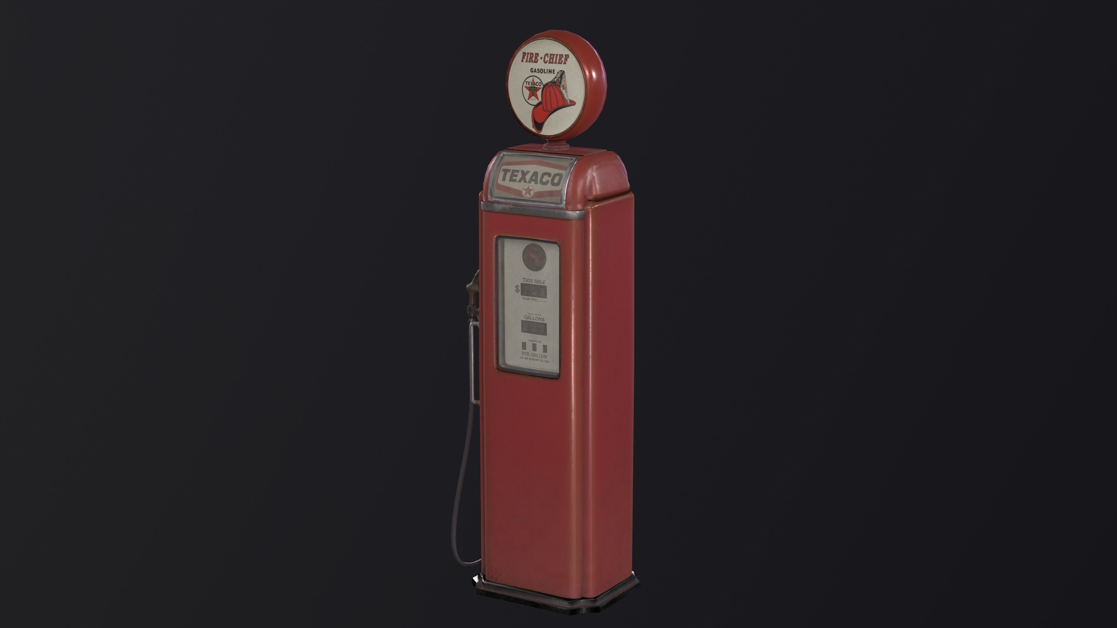 GAS Pump Low-poly 3D model_2