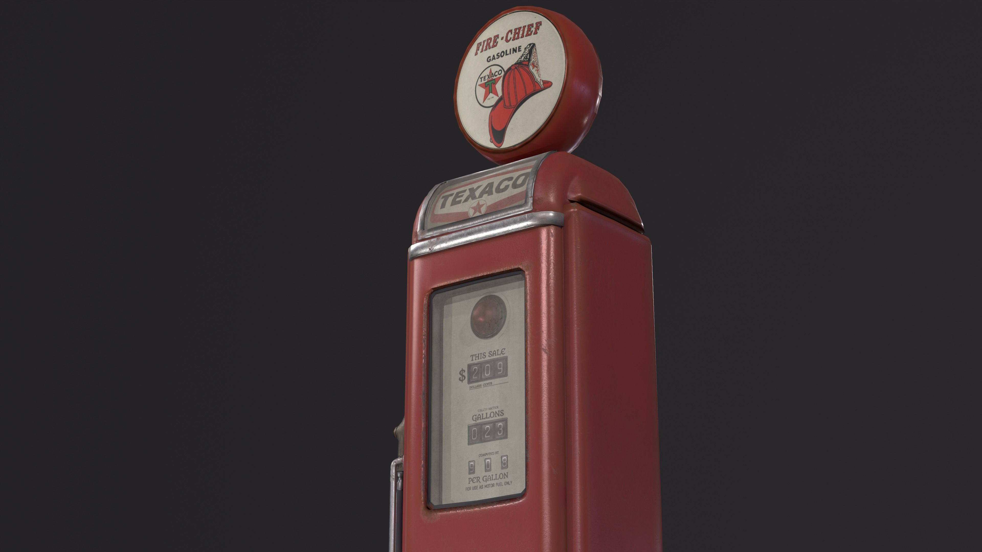 GAS Pump Low-poly 3D model_4