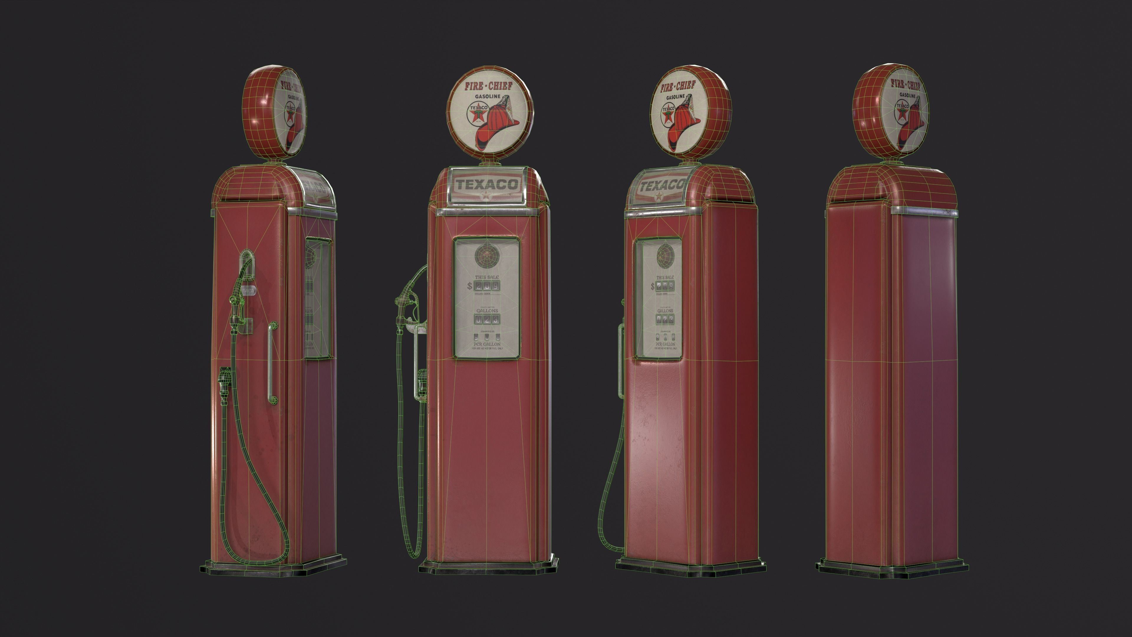 GAS Pump Low-poly 3D model_11