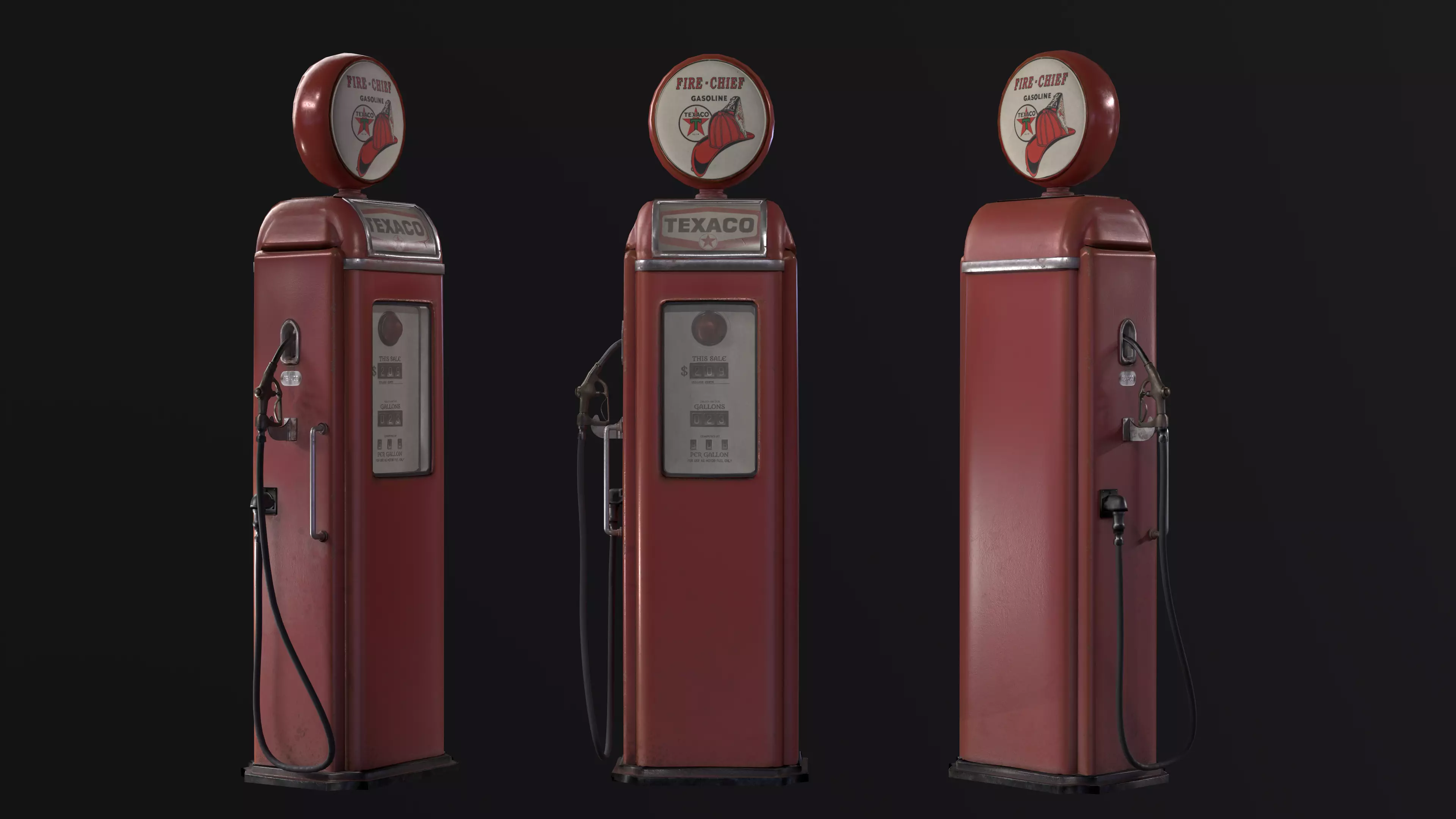 GAS Pump Low-poly 3D model_0