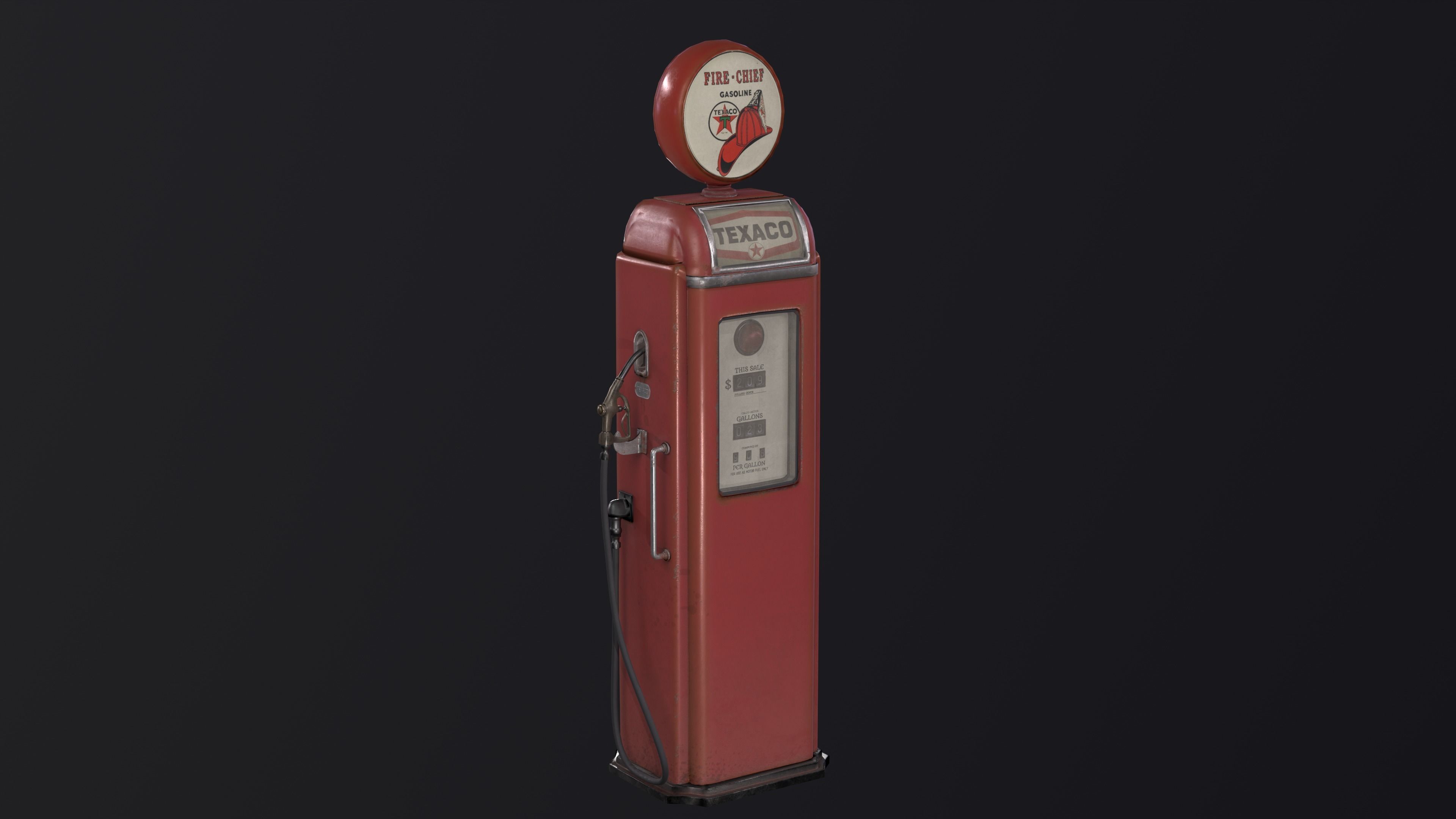 GAS Pump Low-poly 3D model_3