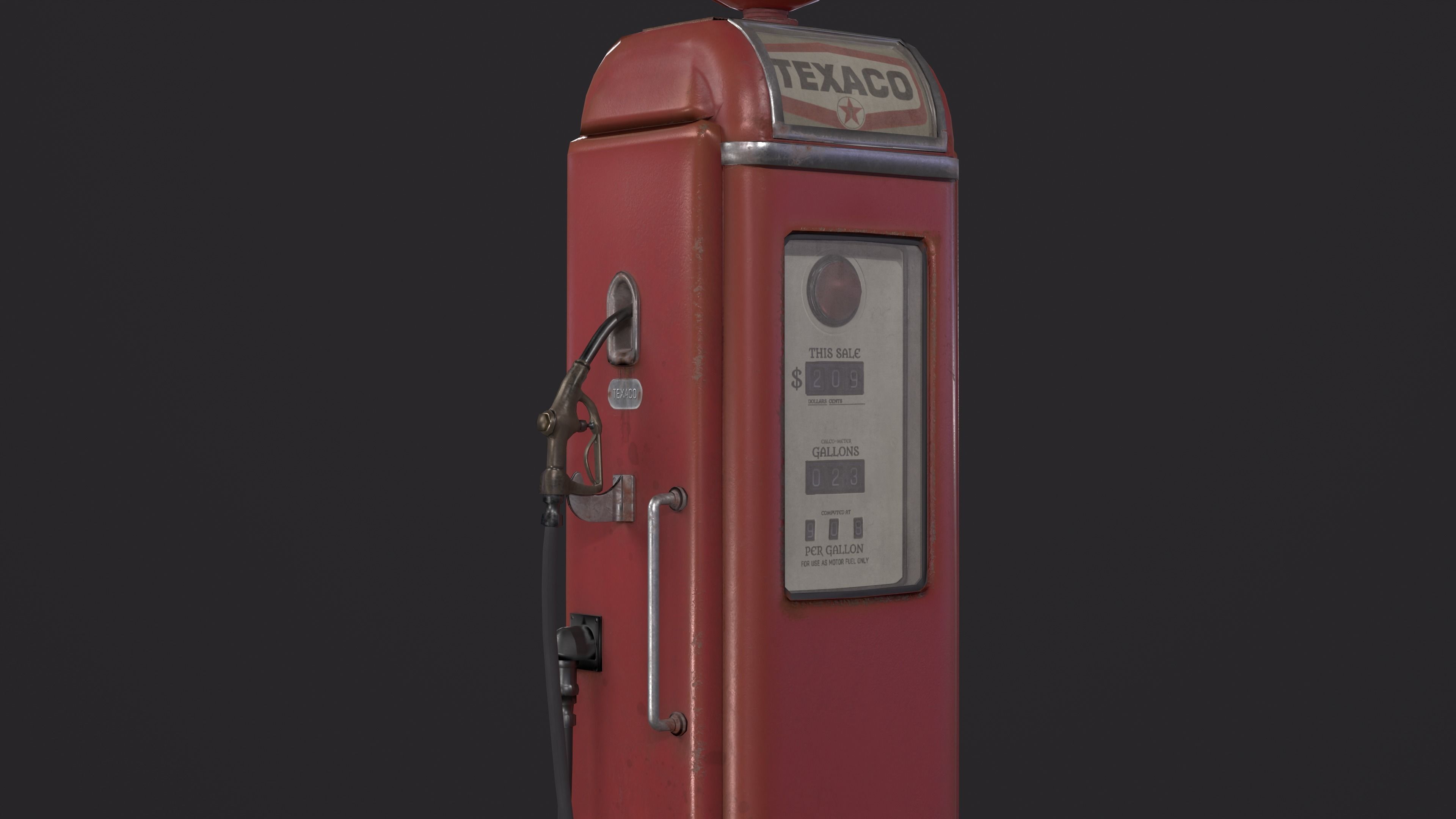 GAS Pump Low-poly 3D model_5