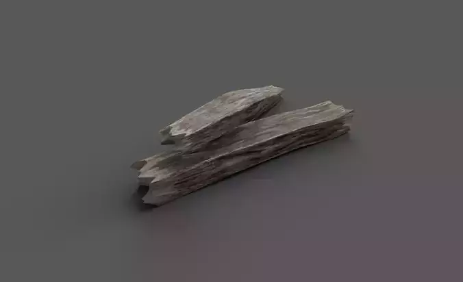 Wood Plank 3D Model with PBR Texture Low-poly 3D model