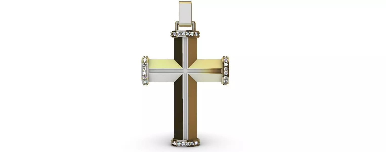 Cross with Diamonds 3D print model