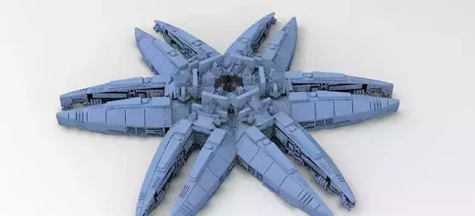 Star Flower Ship design 2 3D model