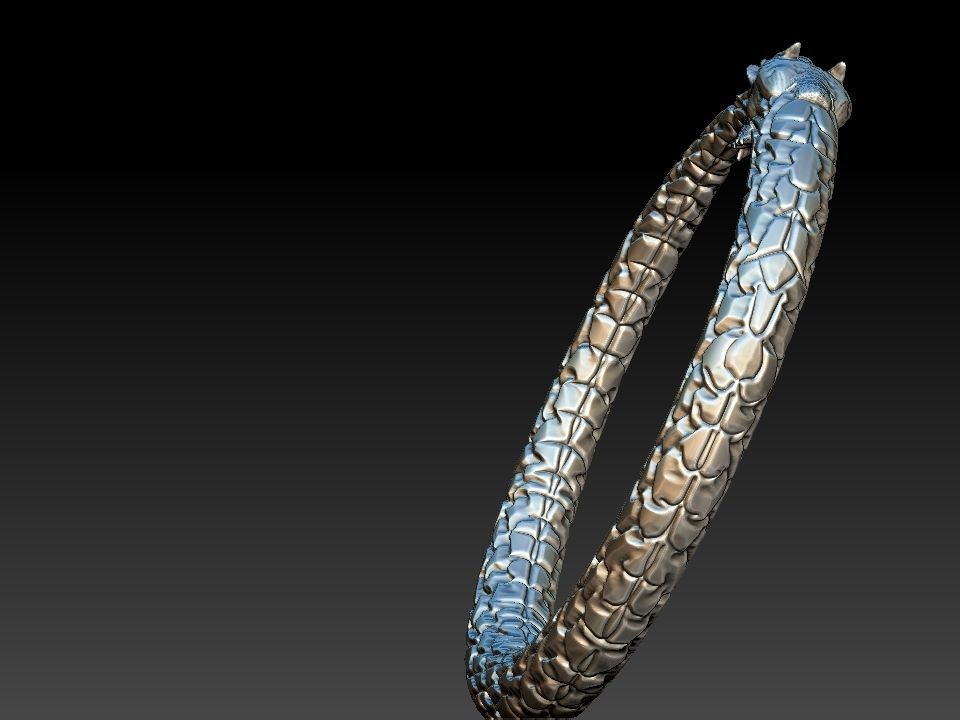 Ouroboros Dragon - Ring and Pendant 3D print model_12