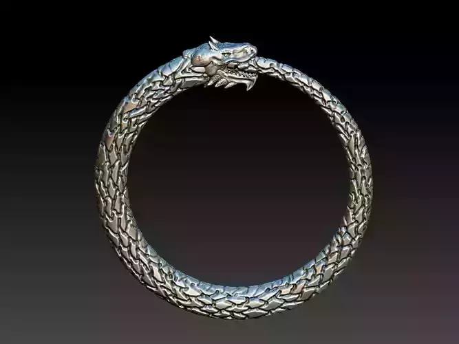Ouroboros Dragon - Ring and Pendant 3D print model