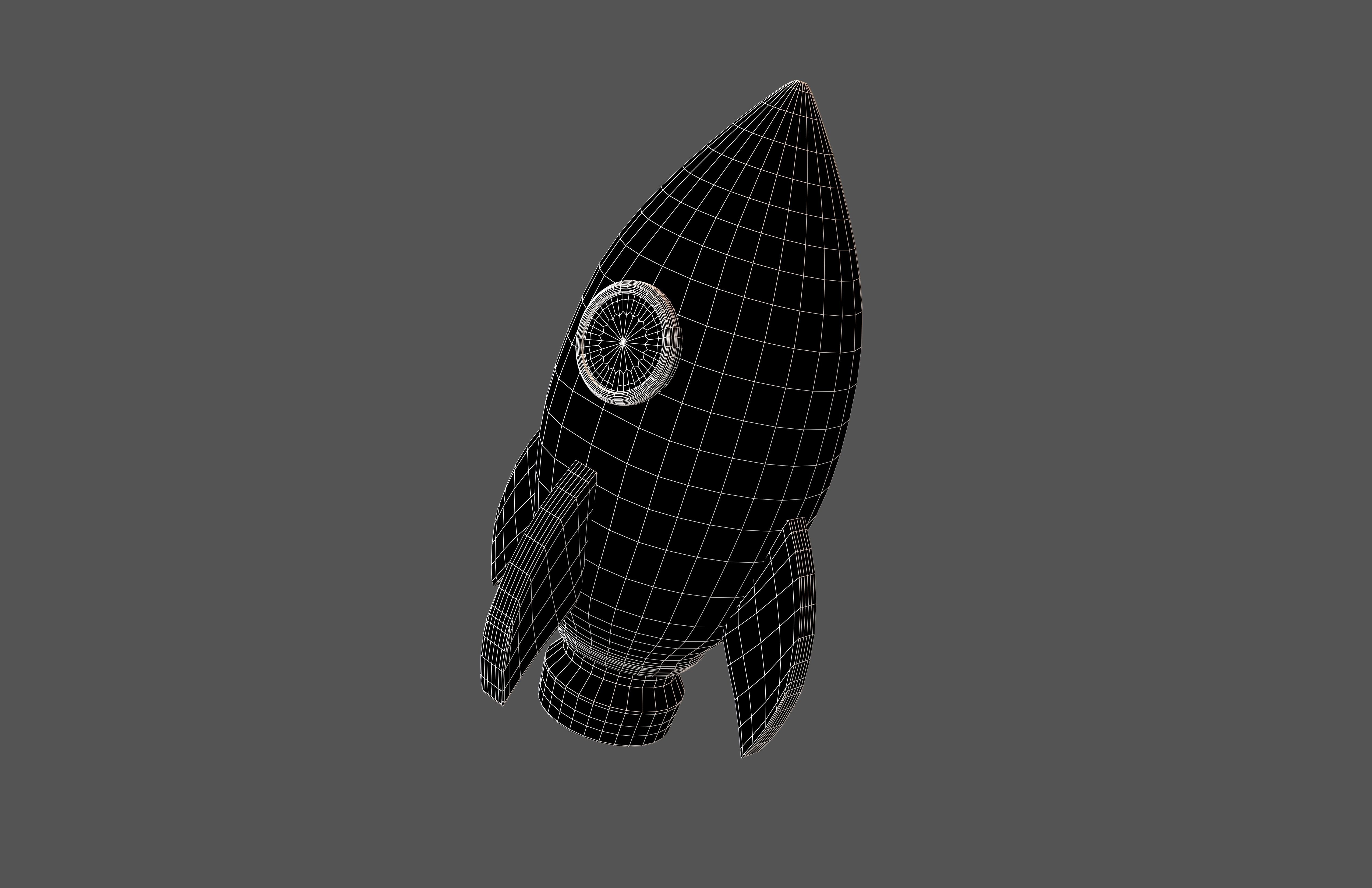 Cartoon Rocket Hat V1 001 Low-poly 3D model_5