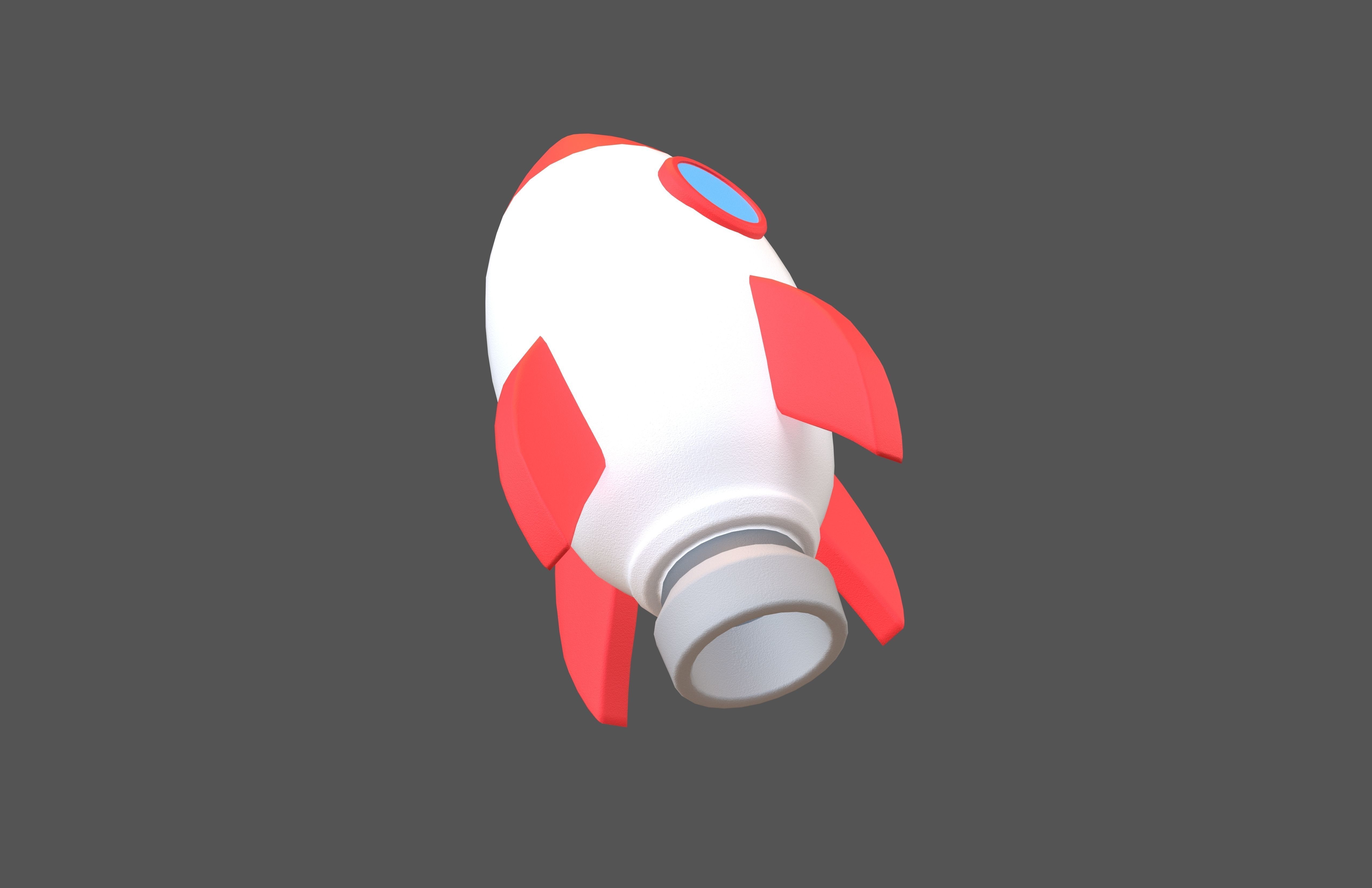 Cartoon Rocket Hat V1 001 Low-poly 3D model_2