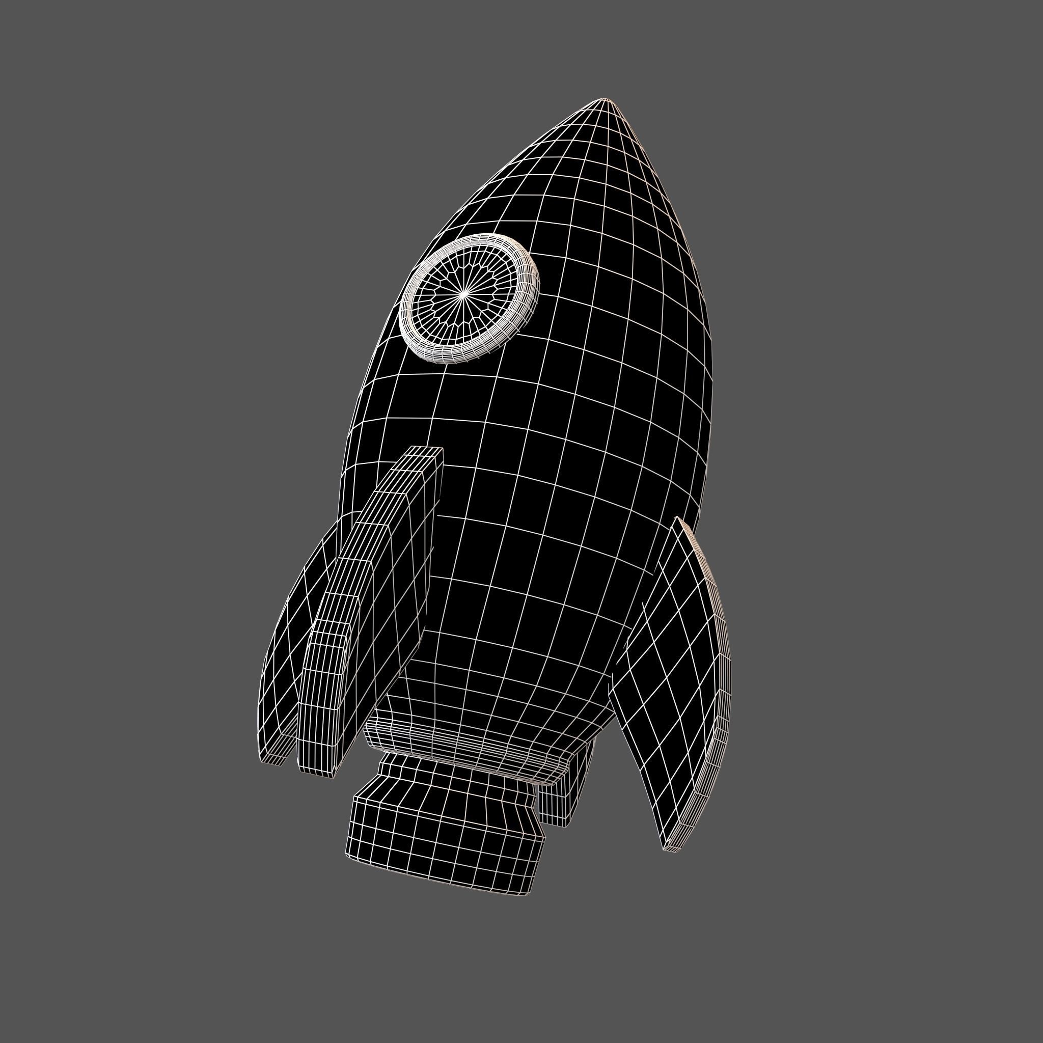 Cartoon Rocket Hat V1 001 Low-poly 3D model_4