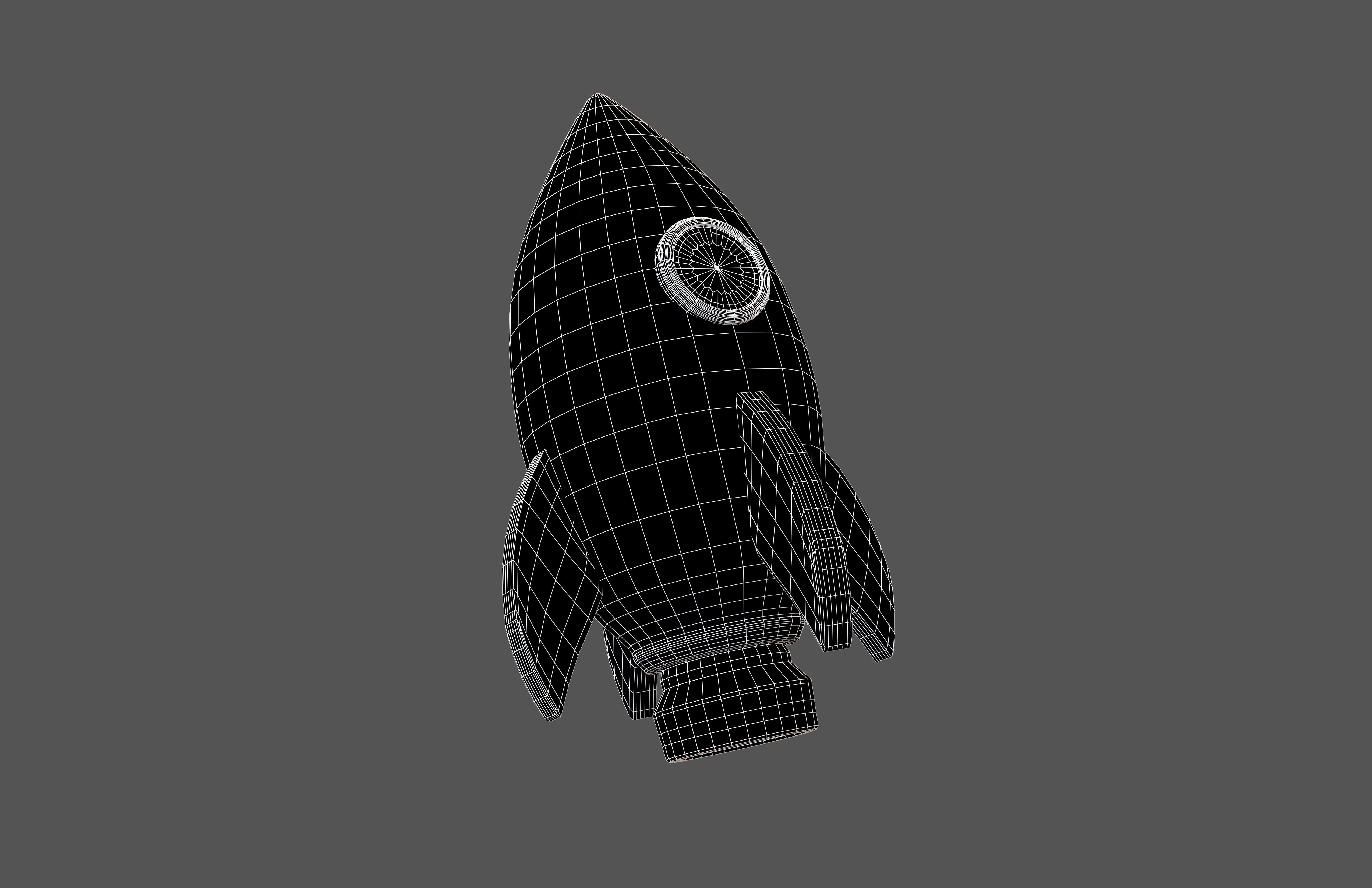 Cartoon Rocket Hat V1 002 Low-poly 3D model_7
