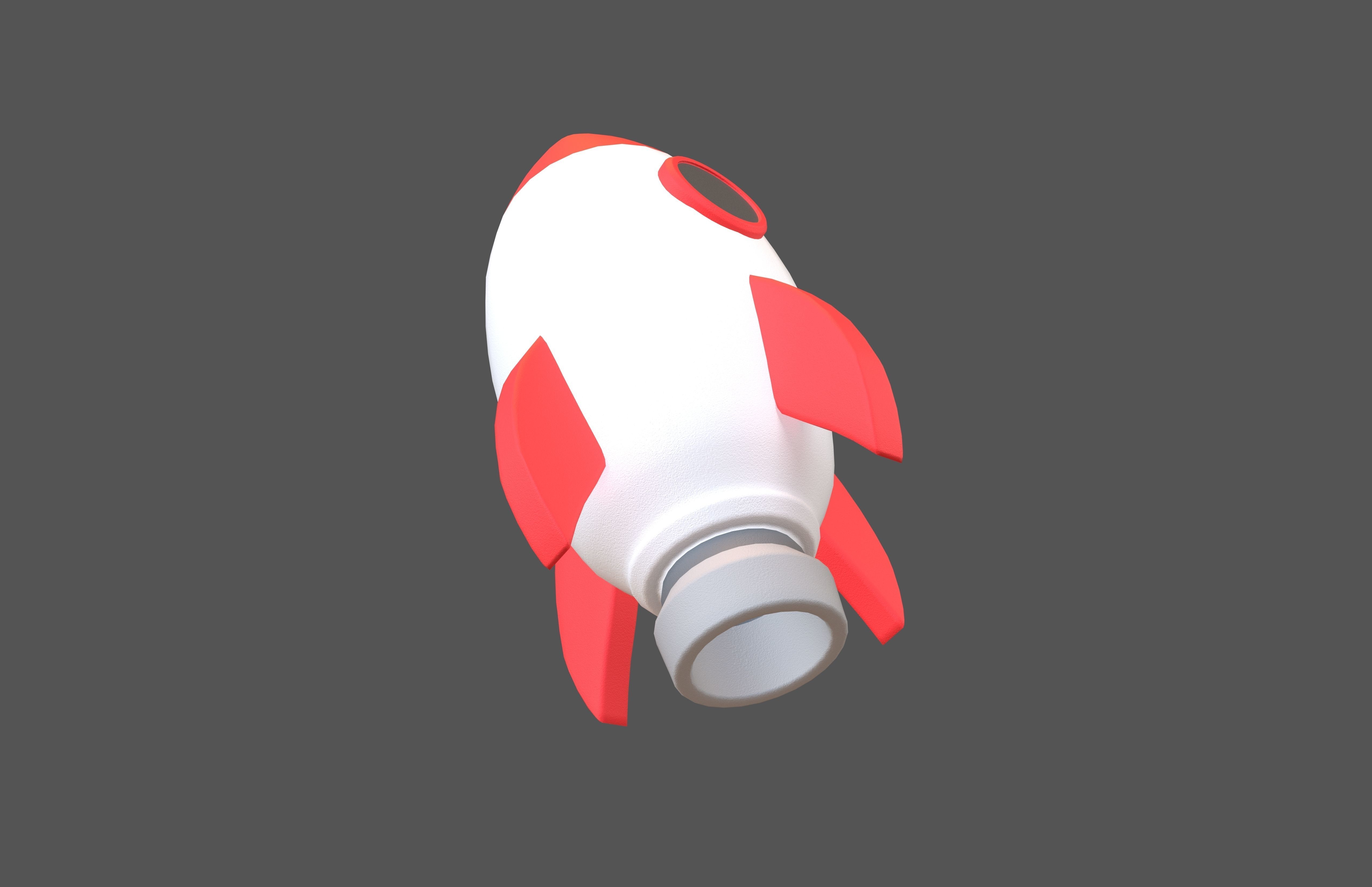 Cartoon Rocket Hat V1 002 Low-poly 3D model_3