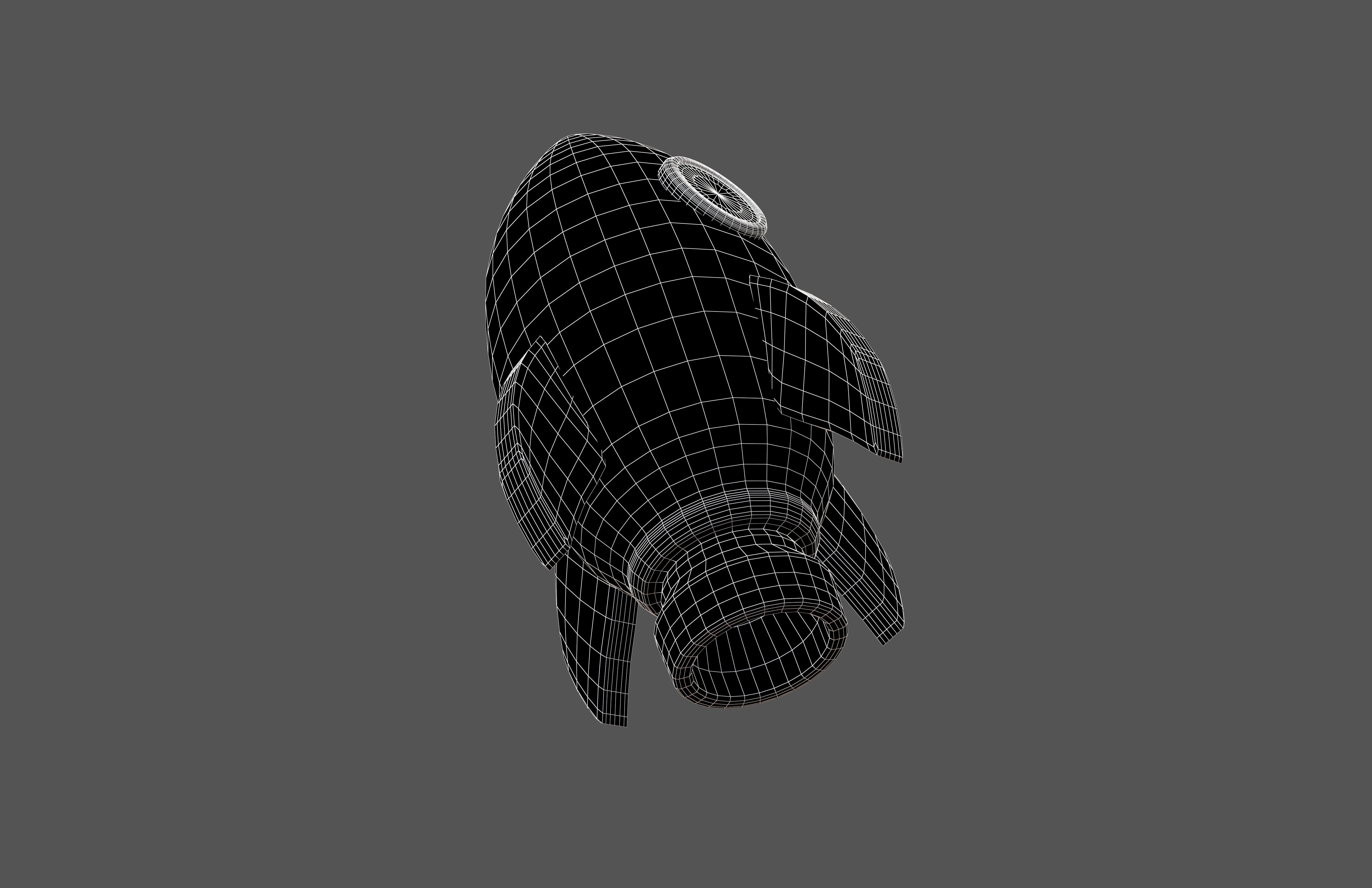 Cartoon Rocket Hat V1 002 Low-poly 3D model_6