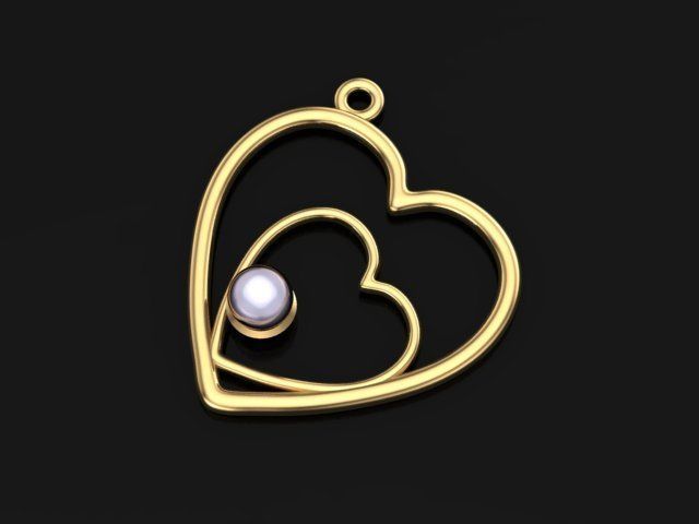 Heart Pendant 3D print model_2