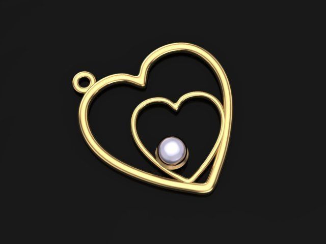 Heart Pendant 3D print model_3