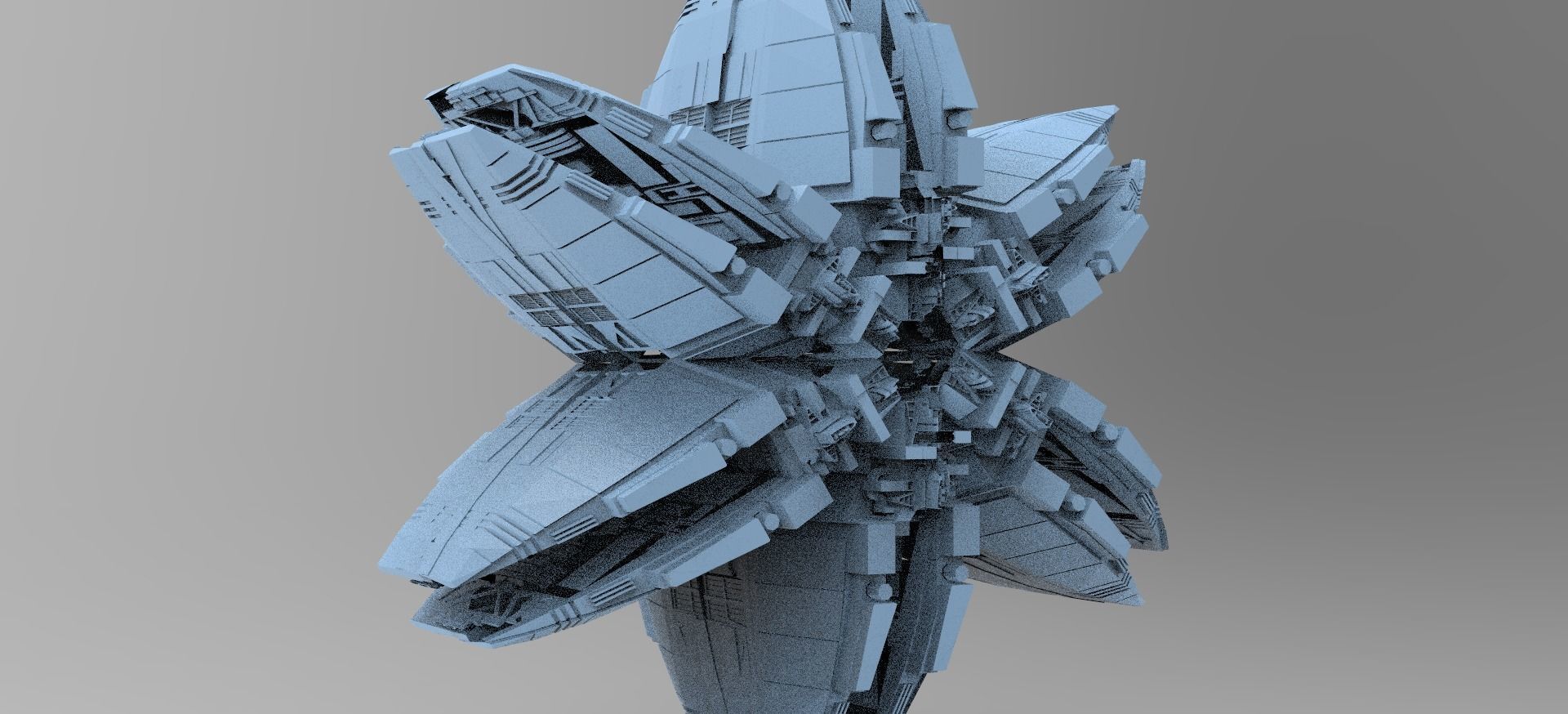 Star Flower Ship design 7  3D model_1