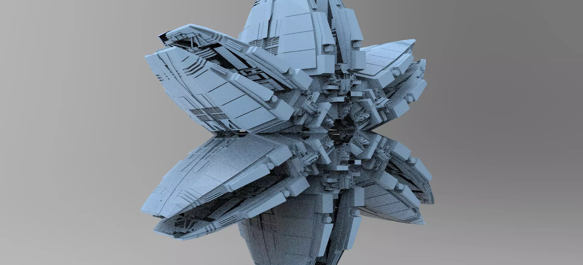 Star Flower Ship design 7  3D model_0