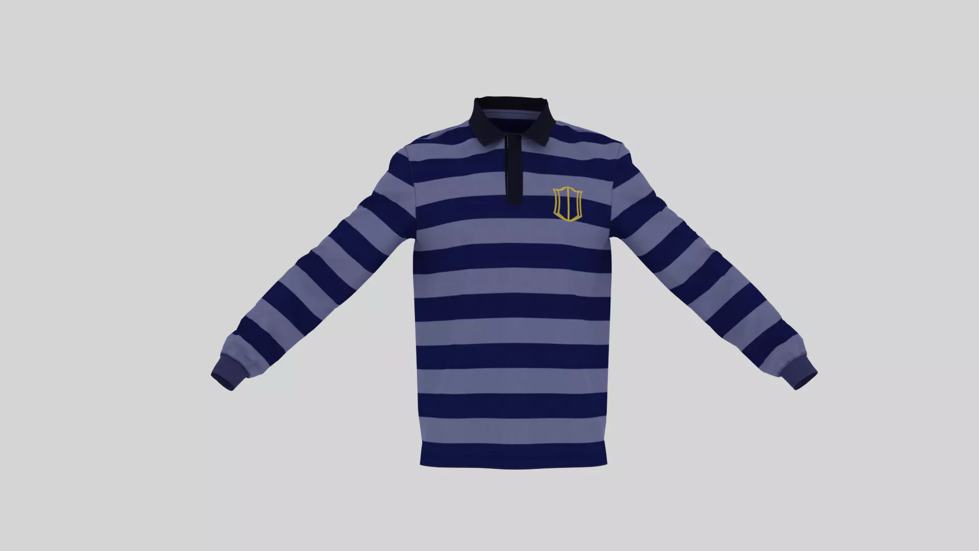 Stripe Long Sleeve Mens Preppy Dress Shirt 3D model