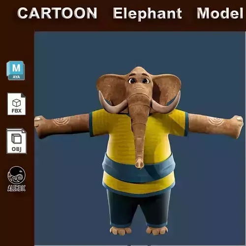  Cartoon Elephant NoRig