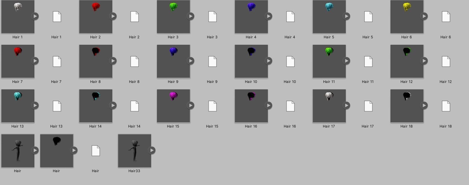 Hair 3D Model Zepeto Item Template FBX Prefab  Low-poly 3D model_4