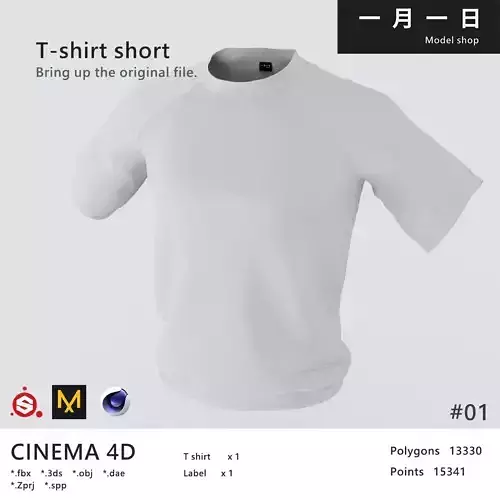 Tshirt short Low-poly 3D model