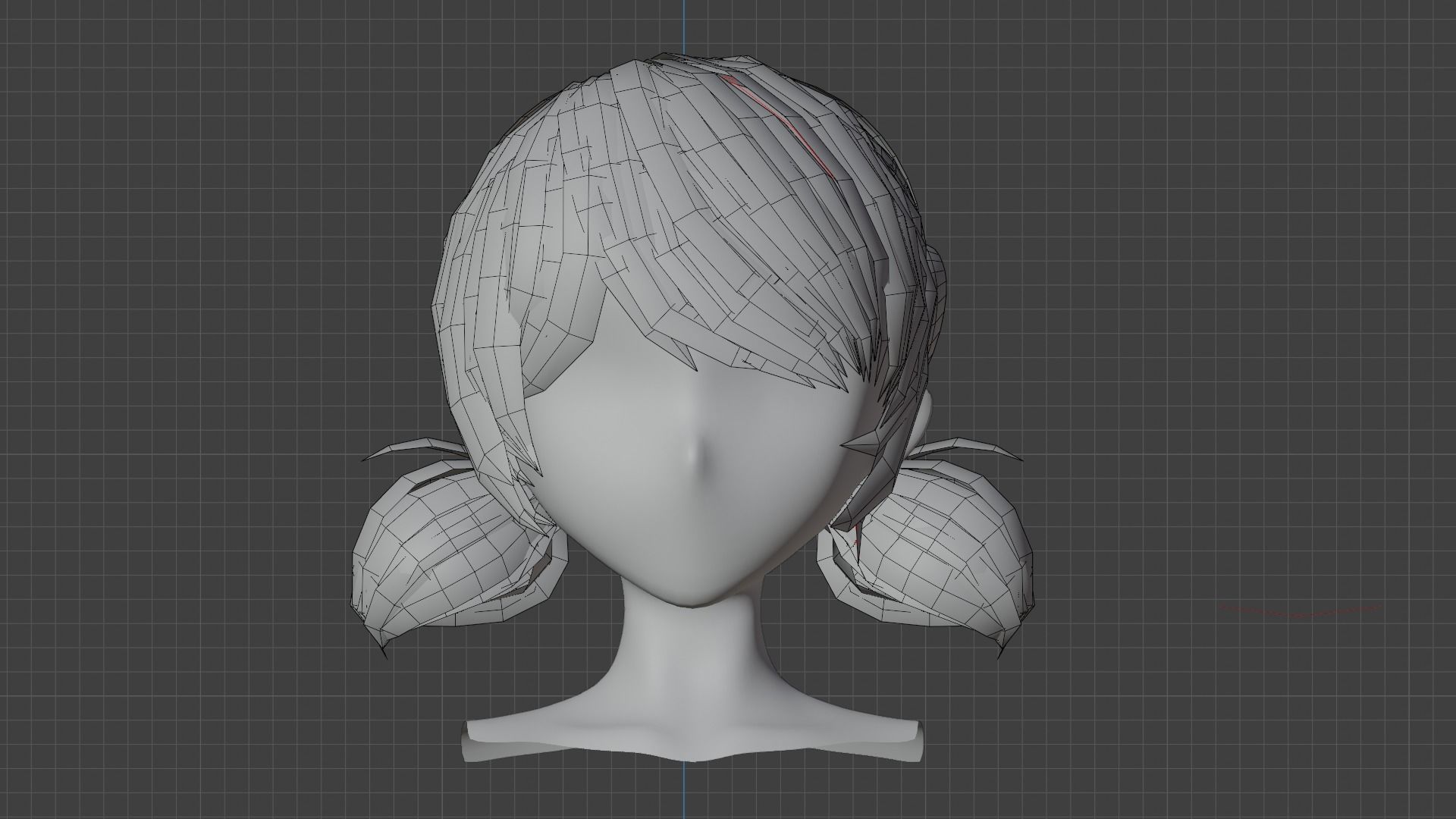 8 Anime Hairstyles-Hair Cards obj fbx blend files Low-poly 3D model_11