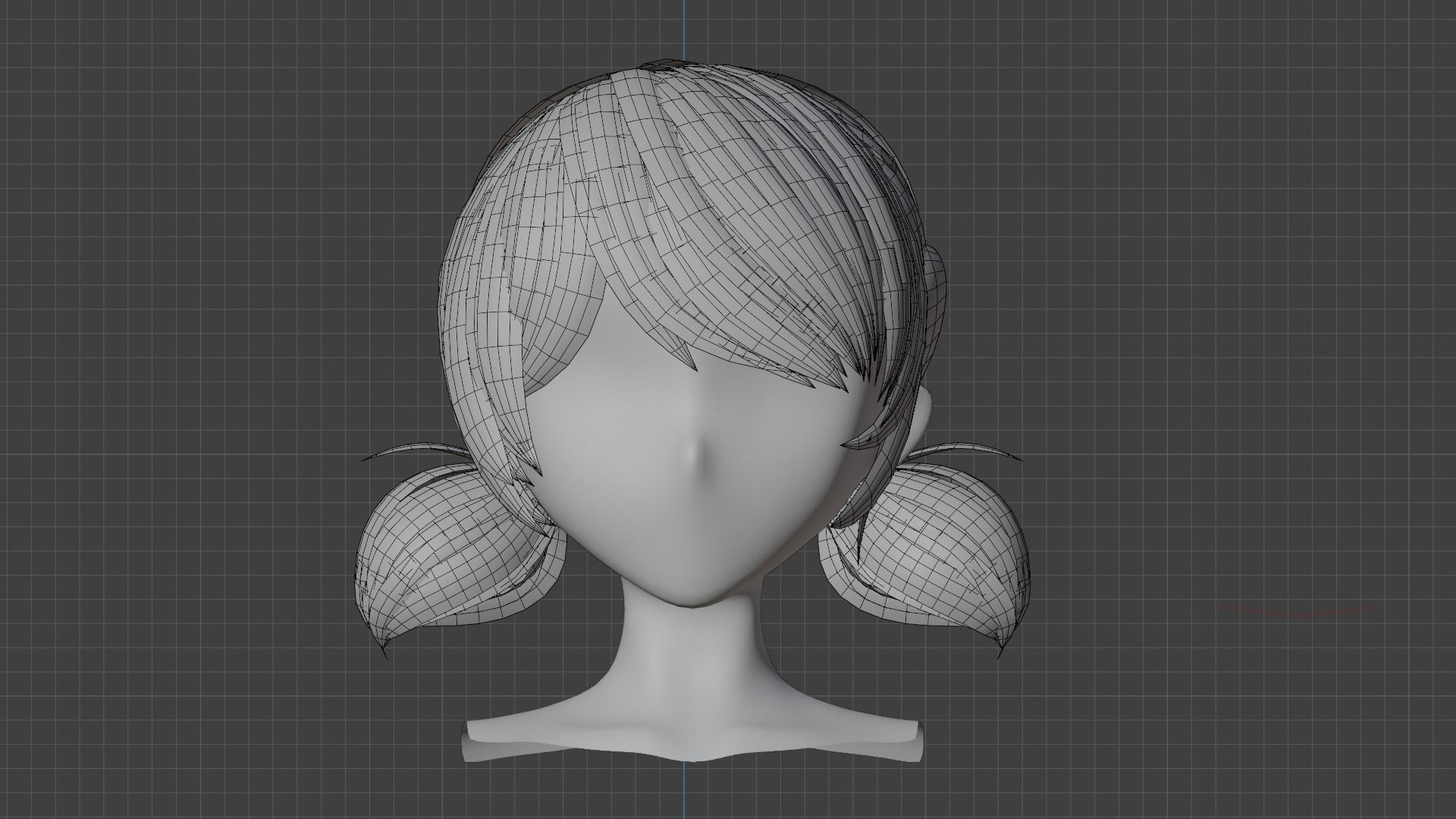 8 Anime Hairstyles-Hair Cards obj fbx blend files Low-poly 3D model_10