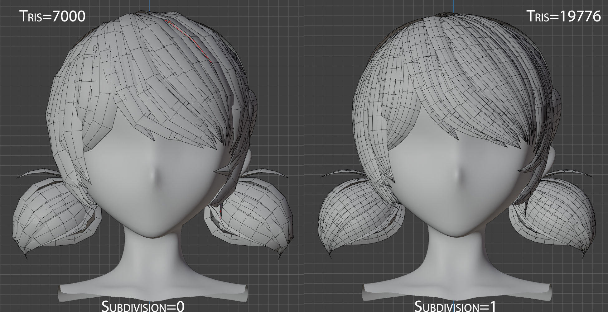 8 Anime Hairstyles-Hair Cards obj fbx blend files Low-poly 3D model_9