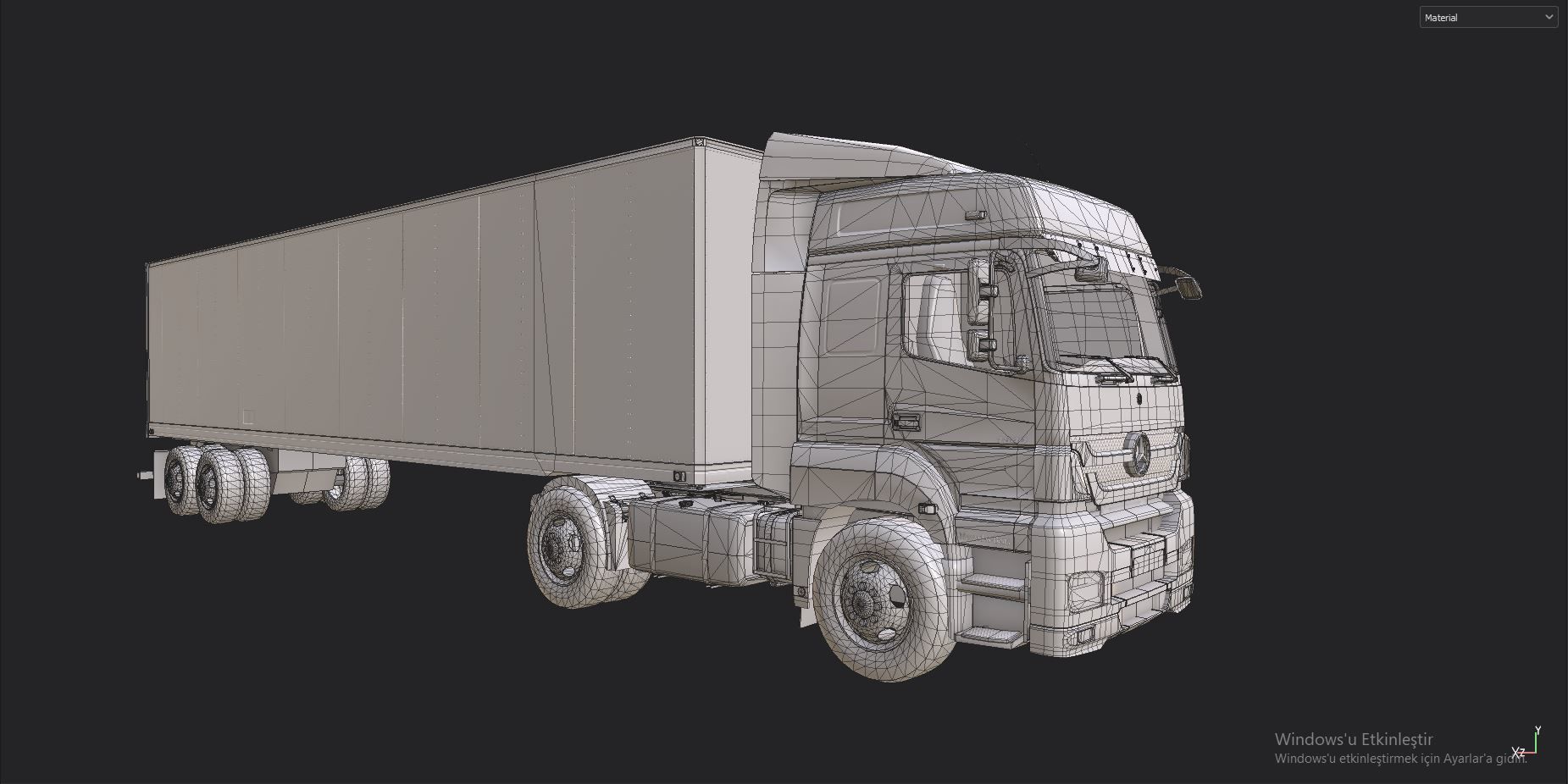 Axor 1840 Semi Truck Low-poly 3D model_15