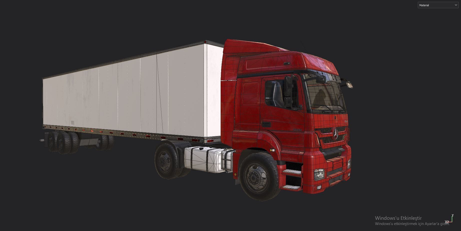Axor 1840 Semi Truck Low-poly 3D model_14